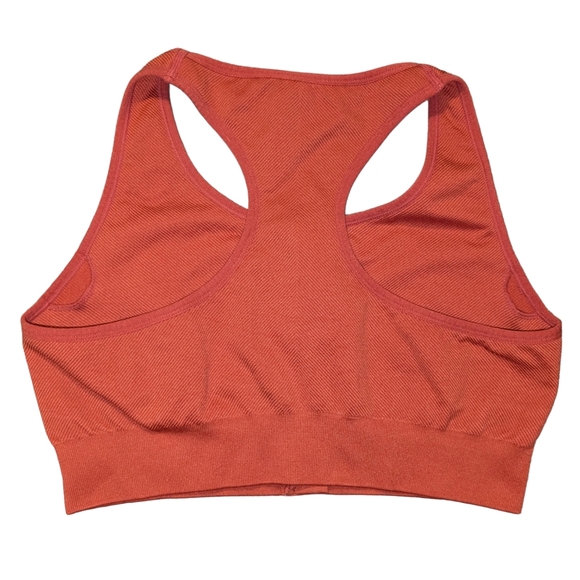 🌞 3/$15 - Burnt Orange Zip-Front Sports Bra, Size XXL - Picture 4 of 5